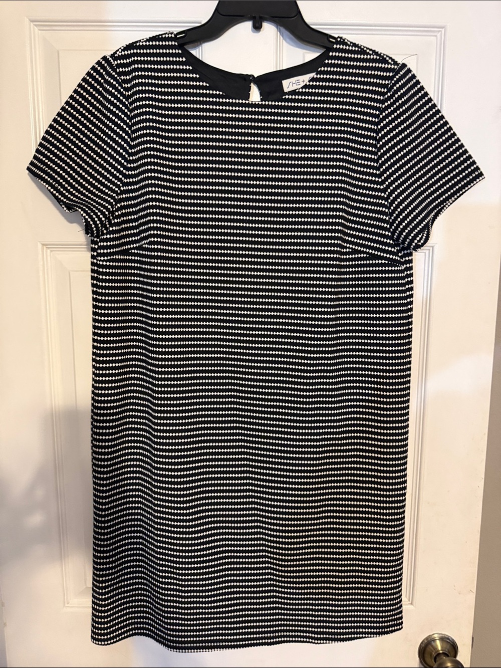 She & Sky Black & White Mini Shift Dress